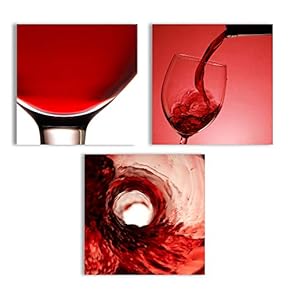 Canvas Wall Art Abstract Vintage Wine Cup Pictures Home Wall Decorations for Kitchen Streched and Framed - 12"x12"x3 Panels