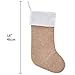 Lalent 4 Pack Christmas Stockings, 18 inches Large Thick White Quilted or Jute Burlap Luxury Stockings Gifts for Family Holiday Xmas Party Decoration Mantel Ornament (White/Jute)
