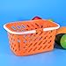 TOYMYTOY Shopping Basket Toy Portable Kids Plastic Grocery Basket with Handle for Children Kids Kitchen Pretend Play Toy (Orange)