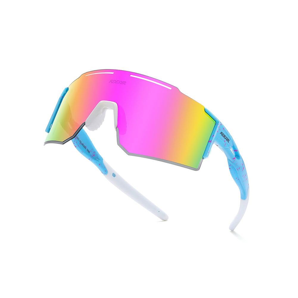 GoHZQ Polarised Sports Sunglasses for Men Womens Polarized Cycling Sunglasses UV400 Protection TR90 Superlight Frame Glasses for Driving, Fishing, Bike (Purple)