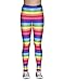 HDE Trendy Design Workout Leggings - Fun Fashion Graphic Printed Cute Patterns Rainbow Stripes - L