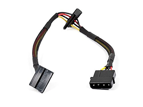Monoprice 108793 12-Inch 4-Pin Molex Male to 2 15-Pin SATA II Female Power Cable Net Jacket