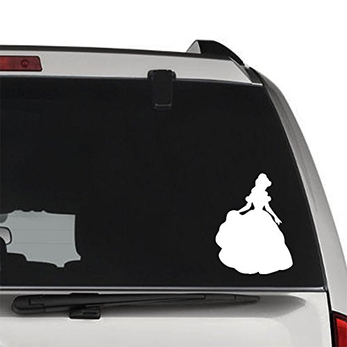 Belle Princess Fairy Tale Beauty Beast PERMANENT Vinyl Decal Sticker For Laptop Tablet Helmet Windows Wall Decor Car Truck Motorcycle - Size (05 Inch / 13 Cm Tall) - Color (Gloss White)