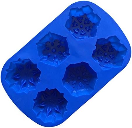 Igoolee Snowflake Silicone Soap Molds | 6-Hole Baking Cake Mold Bakeware for Family, Friends Party