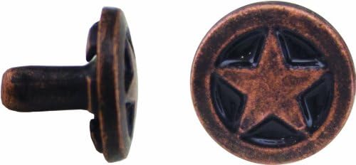 Springfield Leather Company 3/8" Antique Copper and Black Star Concho- Rivetback