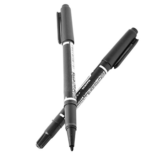 10Pack Tattoo Marking Pens, Double Ended Fine and Thick Tip Skin Marker Pen Scribe Piercing Positioning for Tattooing Supply Tool Body Art Black