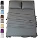 SONORO KATE Bed Sheet Set Super Soft Microfiber 1800 Thread Count Luxury Egyptian Sheets 16-Inch Deep Pocket Wrinkle and Hypoallergenic-4 Piece(Queen Dark Grey) primary