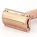 BAILI Luxury Gift Butterfly Open TTO Double Edge Safety Razor Wet Shaving for Men Women with 5 PLatinum Blades and Stand Rose Gold BD521G