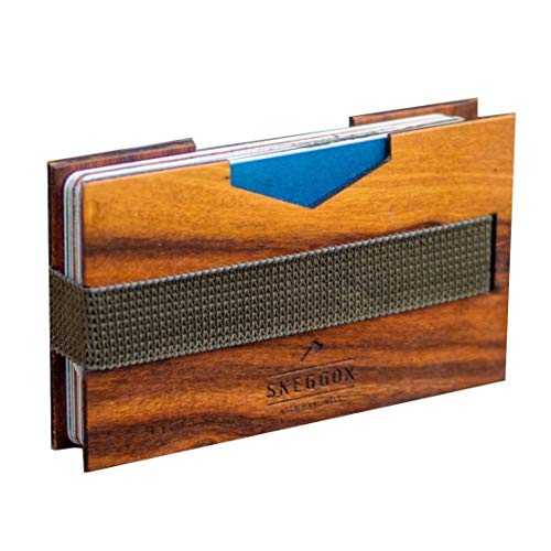 Slim Men’s Front Pocket Wallet – Handmade from Santos Polisander Wood – Luxurious and Unique with Integrated Money Clip by Skeggox - Thumbnail 5
