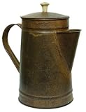 BCD Rusty Tin Metal Coffee Pot Rustic Black Distressing Country Primitive Kitchen DÃcor