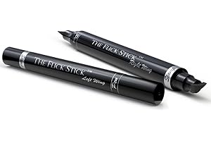 The Flick Stick Winged Eyeliner Stamp by Lovoir, Waterproof Make Up, Smudgeproof, Long Lasting Liquid Eye liner Pen, Vamp Style Wing, 2 Wingliner Pens (12mm Vintage, Midnight Black)