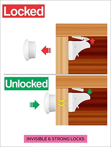 Eco-Baby-Magnetic-Cabinet-Locks-Child-Safety-for-Drawers-and-Cabinets-Kitchen-Child-Proof-Cabinet-Locks-Baby-Proofing-Safety-4-Locks-1-Key
