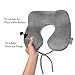 Ultra Comfortable Inflatable Travel Pillow – Portable, Lightweight, Super Compact Neck Support for Airplane, Car, and Train + FREE Travel Accessories Pack – Eye Mask, Ear Plugs and Travel Bag (Grey)