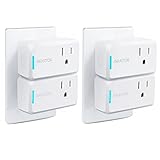 ISELECTOR Mini Smart Plug Wi-Fi 4-Pack Timing Use No-Hub, Compatible with Alexa and Google Assistant