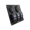 Iztoss-3-gang-rocker-switch-panel-with-power-socket-31A-dual-USB-wiring-kits-and-DC12V24V-for-Marine-Boat-Car-Rv-Vehicles-Truck-blue-led