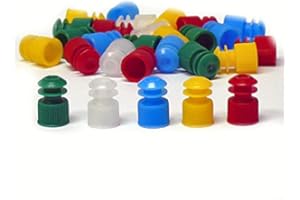 Globe Scientific 118240Y Polyethylene Flange Plug Cap for Test Tubes, 13mm Size, Yellow (Pack of 1000)