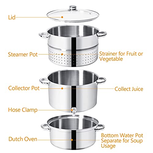 Toolsempire Fruit Steam Juicer Stainless Steel Vegetables Juicer