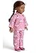 sweet dolly Doll Clothes Pink Sleepwear Pajamas Fits 18 Inches American Girl Dolls(Top Pants Underwear)