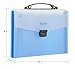Snail&Hawk 13-Pockets Poly Accordion Expanding File-Folder with Handle,A4 Size,Buckle Closure (Blue)