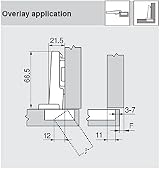 Blum 8 Pcs Clip Top Blumotion 110° Hinge Nickel 71MB3550 Standard Full Overlay view 2