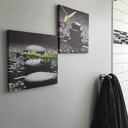 SUMGAR Framed Wall Art Bathroom Black and White Canvas Paintings Green