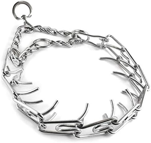 BLG 60CM Newly 45/50/55/60cm Adjustable Dog Training Collar Chain Pet Supply Metal Steel Prong Pinch Choke CLA88