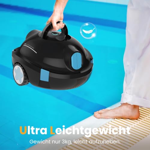 Y10 Wireless Pool Robot | Powerful Automatic Vacuum Cleaner, 120 Minutes Autonomy & Self-Parking, Designed for In-Ground Pools and Flat-Bottom Pools up to 100 m² (Black)