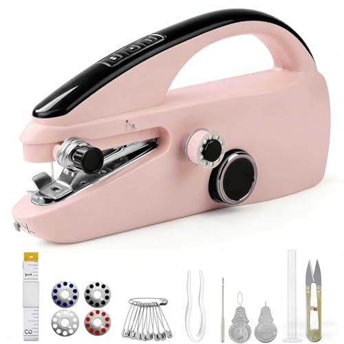 Photo 1 of **NON FUNCTIONAL** Handheld Sewing Machine, Portable & Cordless Mini Sewing Machine for Beginners - Electric Fast Stitching, DIY Fabric Clothes Repair Kit, Home Travel Mending Machine with Accessories(pink?