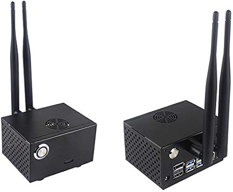Nrpfell Carcasa de Metal para Jetson Caja Negra Carcasa Carcasa BotóN de Encendido/Reinicio Interruptor Opcional Ventilador de RefrigeracióN Soporte Kit de Desarrollador de Antena