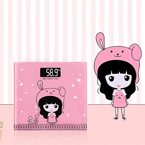 mrGood Cute Girl Bathroom Body Scales Glass Smart Household Electronic Digital Floor Weight Balance Bariatric LCD Display 180KG/100G