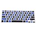 HDE Ultra Thin Silicone Rubber Keyboard Skin Cover for Macbook Pro Non Retina 13/15/17 (Blue and Black Checkered)