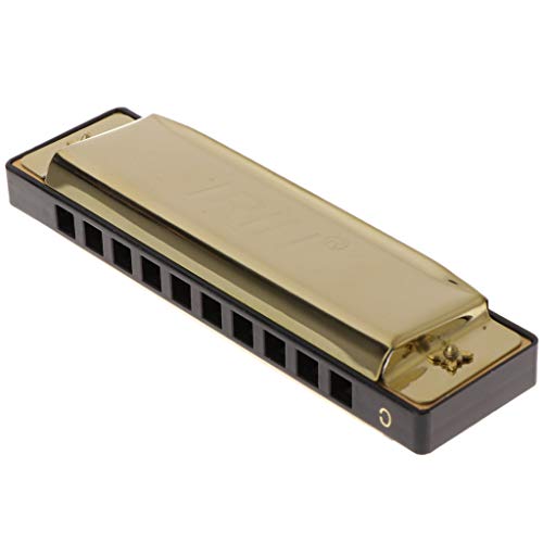 image for Jesse 10 Hole C Key 20 Tone Harmonica, Blues Metal Harmonica Key Educa