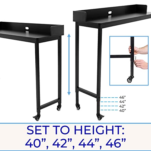 Joy Overbed Table with Wheels for Full/Queen Beds Height Adjustable