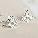 Jewelry Swan Stud Earrings for Teen Girls 18k White Gold Plated Hypoallergetic Cubic Zirconia Stud Earrings Crystal Tiny Diamond Stud Earrings KY007