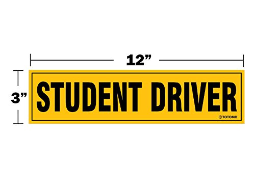 TOTOMO Student Driver Magnet Sticker - (Set of 3) 12"x3" Highly Reflective Premium Quality Car Safety Caution Sign Student Drivers #SDM03 - Thumbnail 2