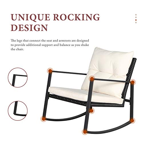 SUNCROWN-Outdoor-3-Piece-Rocking-Bistro-Set-Black-Wicker-Furniture-Two-Chairs-with-Glass-Coffee-Table-Beige-Cushion