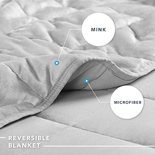 Comfort Spaces Reversible Weighted Blanket AdultGlass Beads Filling