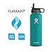 Flaskars Straw Lid for Hydro Flask Wide Mouth Water Bottle with Paracord Handle, 2 Straws, 2 Straw Brushes and Carabiner (Black/Gray)
