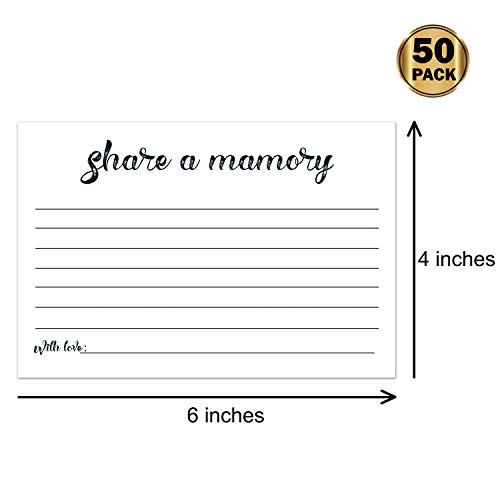 50 Share a Memory Cards, Going Away Party Decorations Funeral Guest Book for Celebration of Life Birthday Anniversary Memorial Funeral Graduation Bridal Shower Retirement, 4x6 Inch - Thumbnail 2