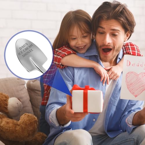 Fathers Day Funny Gifts from Daughter Son,Ice Cream Spoon Shovel,Dad Birthday Gifts for Stepdad Grandad,Fathers Day Presents for Husband Daddy on Christmas Anniversary