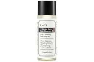 [DearKlairs] Gentle Black Fresh Cleansing Oil 30ml, make up remover, travel friendly, a light and spreadable texture, only 6 