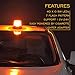 AT-HAIHAN 12V 24V Magnetic Rooftop Warning LED Amber Strobe Beacon Flashing Lights for Vehicles ATV UTV Cars Snow Plow Trucks