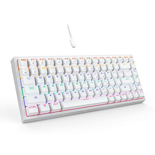 De Mecánico De 84 Teclas DIY De 3 Modos De Retroiluminación RGB Con Cable Inalambrico Intercambiable En Blanco Wl84 Mas Cuticat Teclado Mecanico