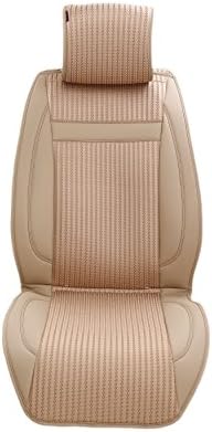 Beige Leather Car Seat Covers Full Set SUV Bucket Seat Universal Fit For Lexus RX350 RX300 RX330 ES300 ES350 GS350 GS300 GS400 IS250 IS300/Cadillac SRX XTS XT5 ATS TLX CTS CT6/Acura MDX RDX TLX ILX