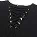 Women’s Cold Shoulder Long Sleeves T-Shirt Blouse Top Knitted Black M