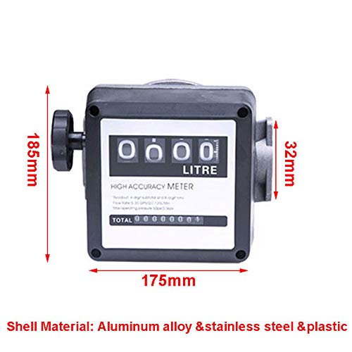 DOMINTY 4 Digital Diesel Gasoline Fuel Petrol Oil Flow Meter Counter Gauge BSPT/NPT 1" Accuracy 1% 20-120L/Min
