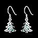 Christmas Tree Dangle Earrings - Silver Hypoallergenic Enamel Xmas Green Tree Drop Earrings for Women Girls Holiday Party Small Cute Christmas Costume Jewelry Christmas Gift Idea