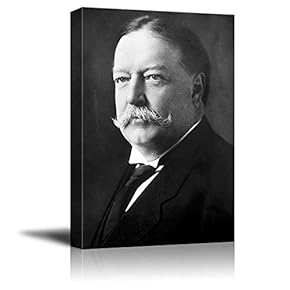Portrait of William Howard TAFT (27th President of The United States) - American Presidents Series - Canvas Wall Art Gallery Wrap Ready to Hang - 12x18 inches