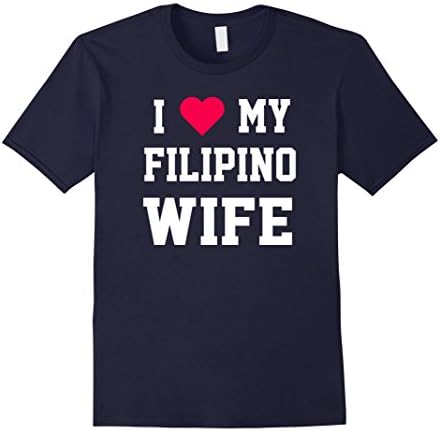 Mens I Love My Filipino Wife Heart tshirt XL Navy
