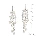 Striking Waterfall Cultured Freshwater White Pearl .925 Sterling Silver Dangle Earrings